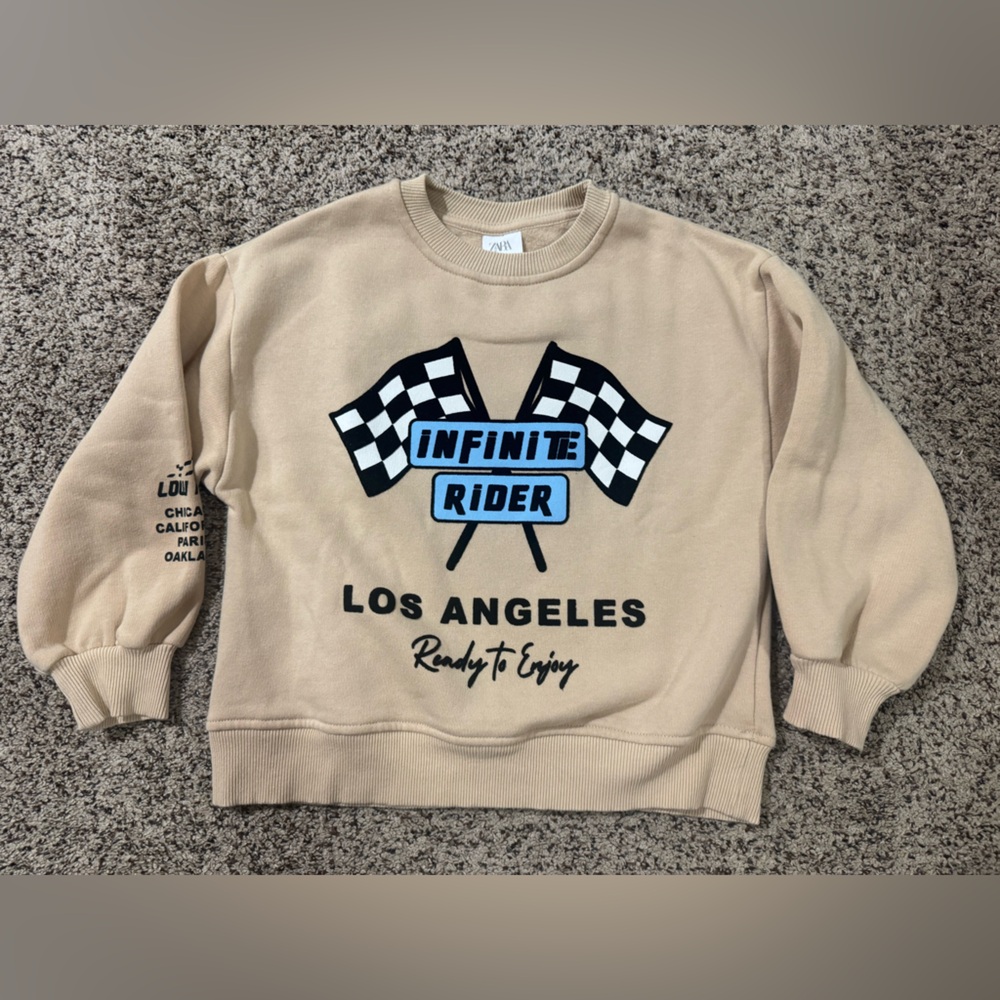 Zara l Beige Los Angeles Graphic Sweatshirt